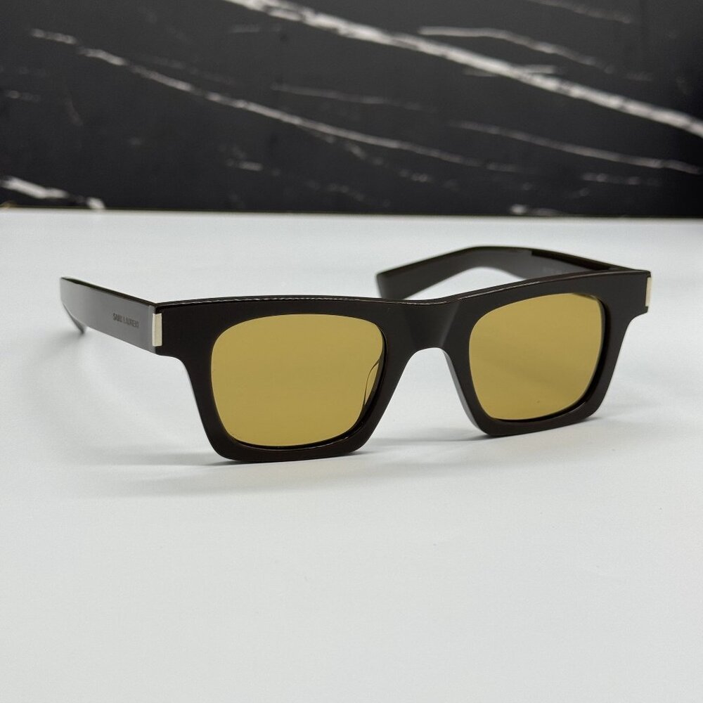 NEW SAINT LAURENT SL719 004 BLACK/YELLOW UNISEX SUNGLASSES SL 719 004